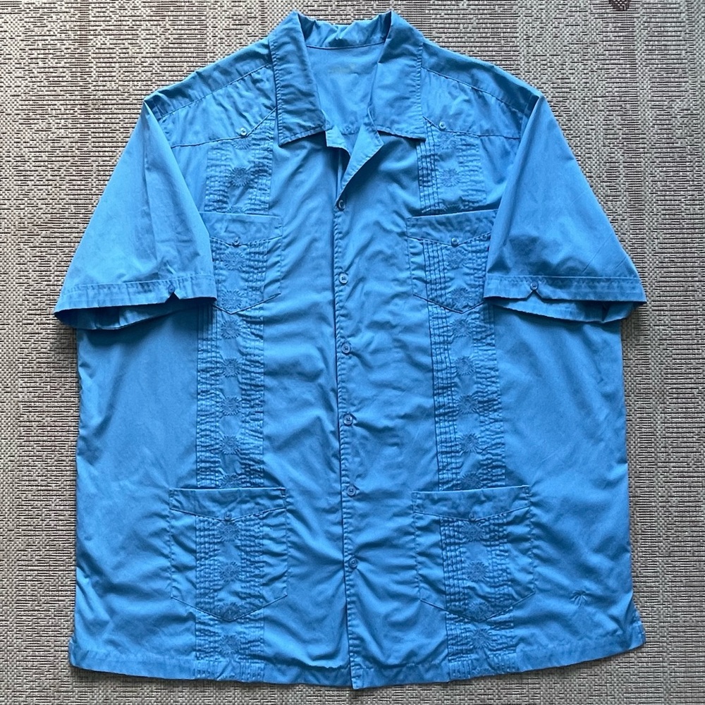KS Island Hawaiian Tropical Casual Short Sleeve Men’s 2XL Big Tall Blue